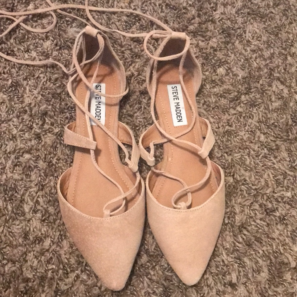 Steve Madden leather lace up flats